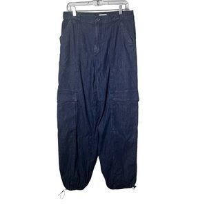 Simkhai Blue Calista Cargo Pants in Baltic Wash NWT Large